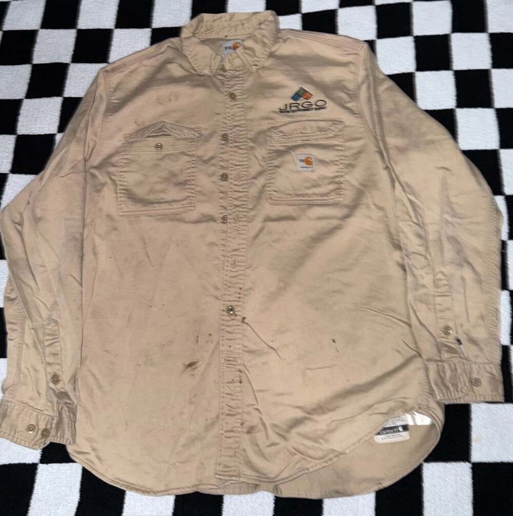 Carhartt Flame Resistant FR Tan Long Sleeve Work Shirt